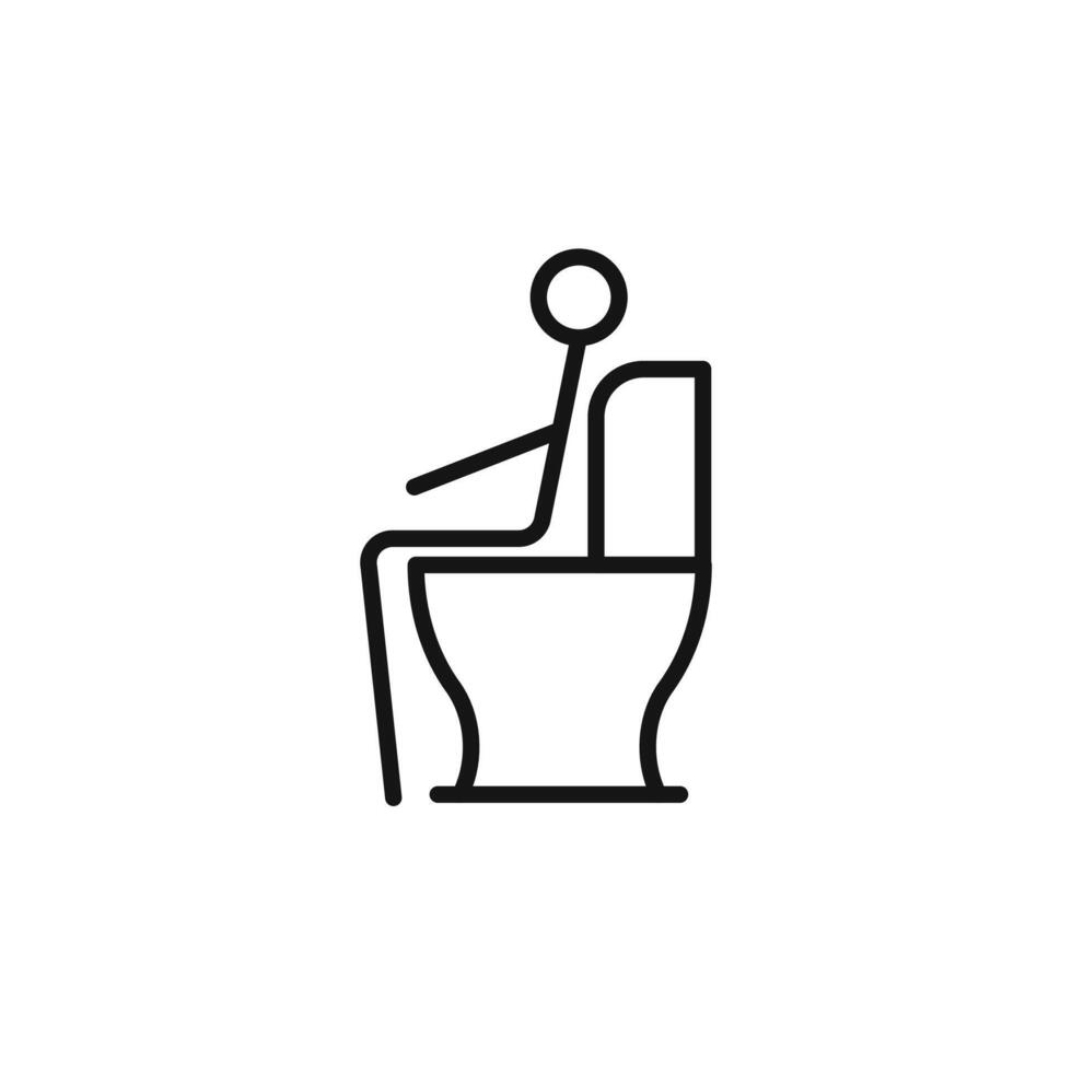 Rest room icon outline collection in black vector
