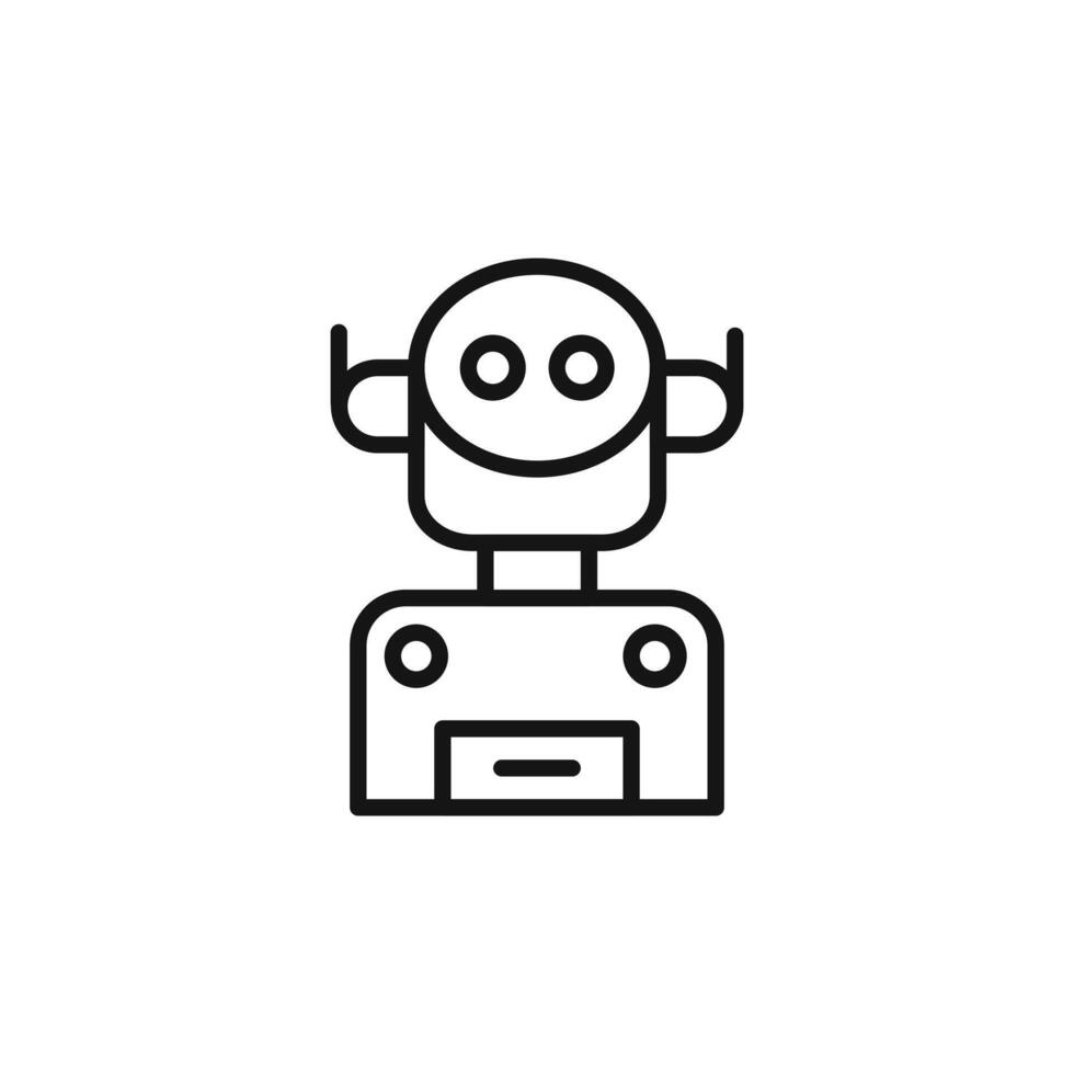 Robot Icon outline collection in black vector