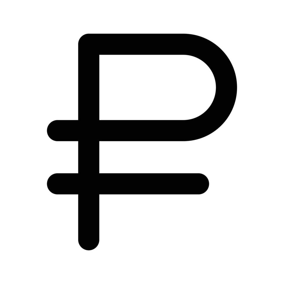 Ruble icon linear logo mark in black and white vector
