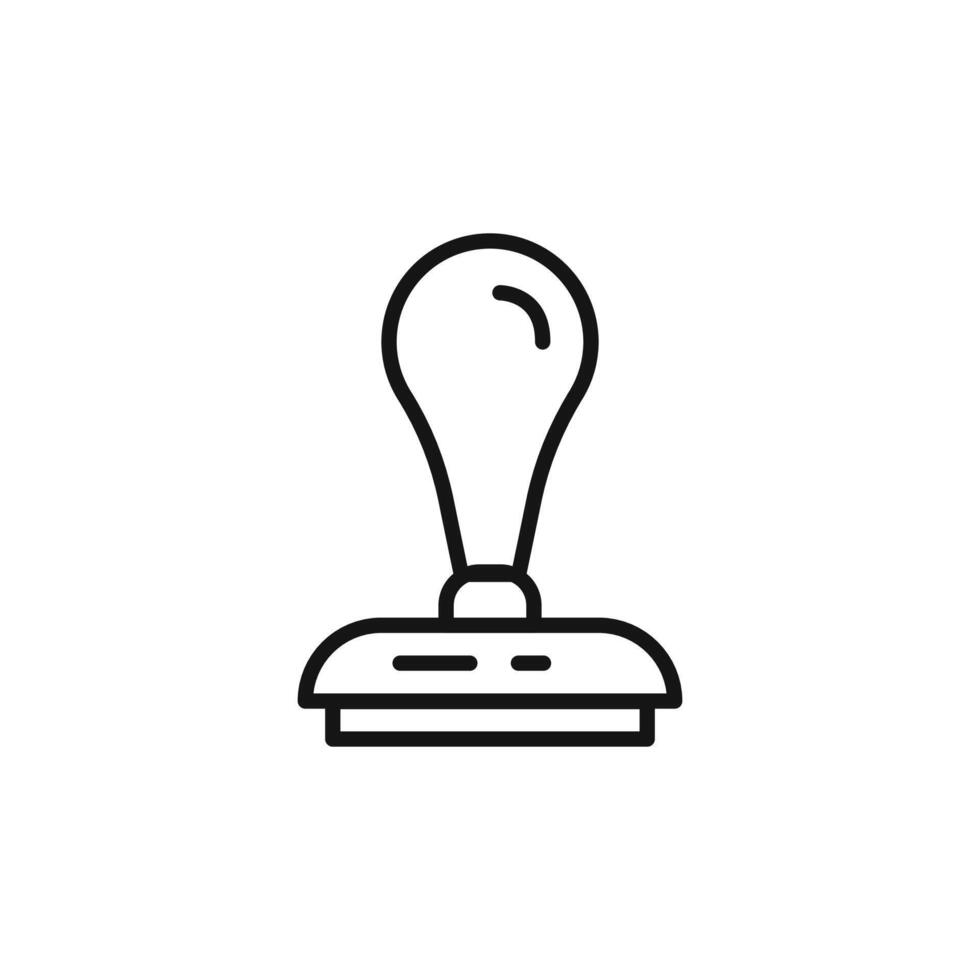 Rubber Stamp icon outline collection in black vector