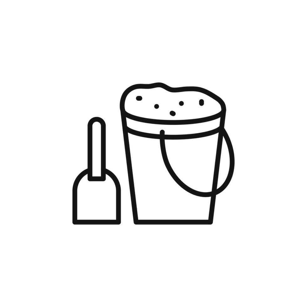 Sand bucket icon outline collection in black vector