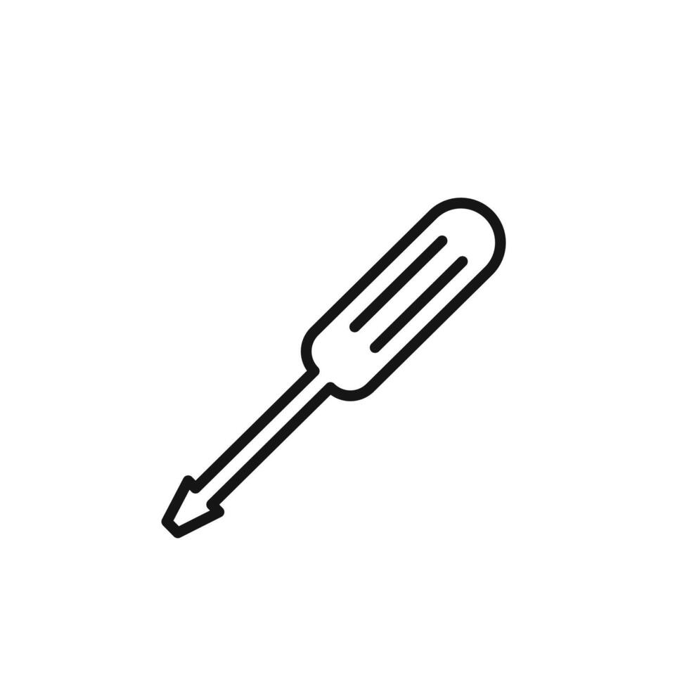 Screwdriver icon outline collection in black vector