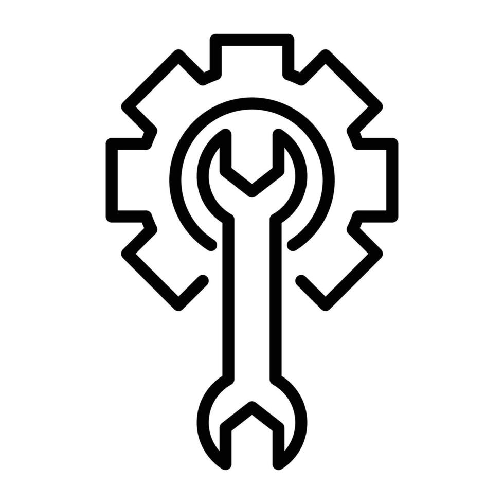 Service tool icon linear logo mark in black and white vector