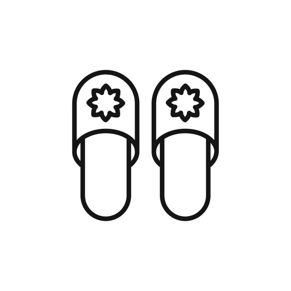 Slippers icon outline collection in black vector