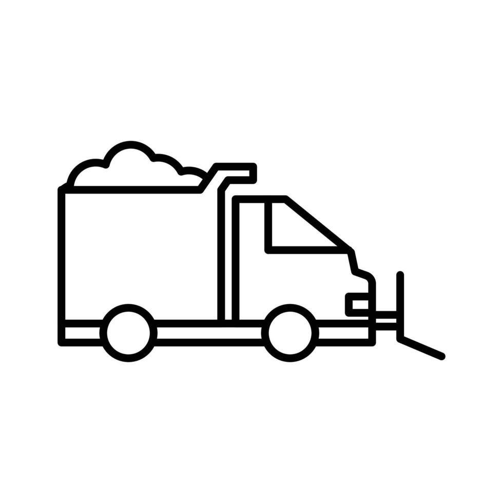 Snowplow icon linear logo mark in black and white vector