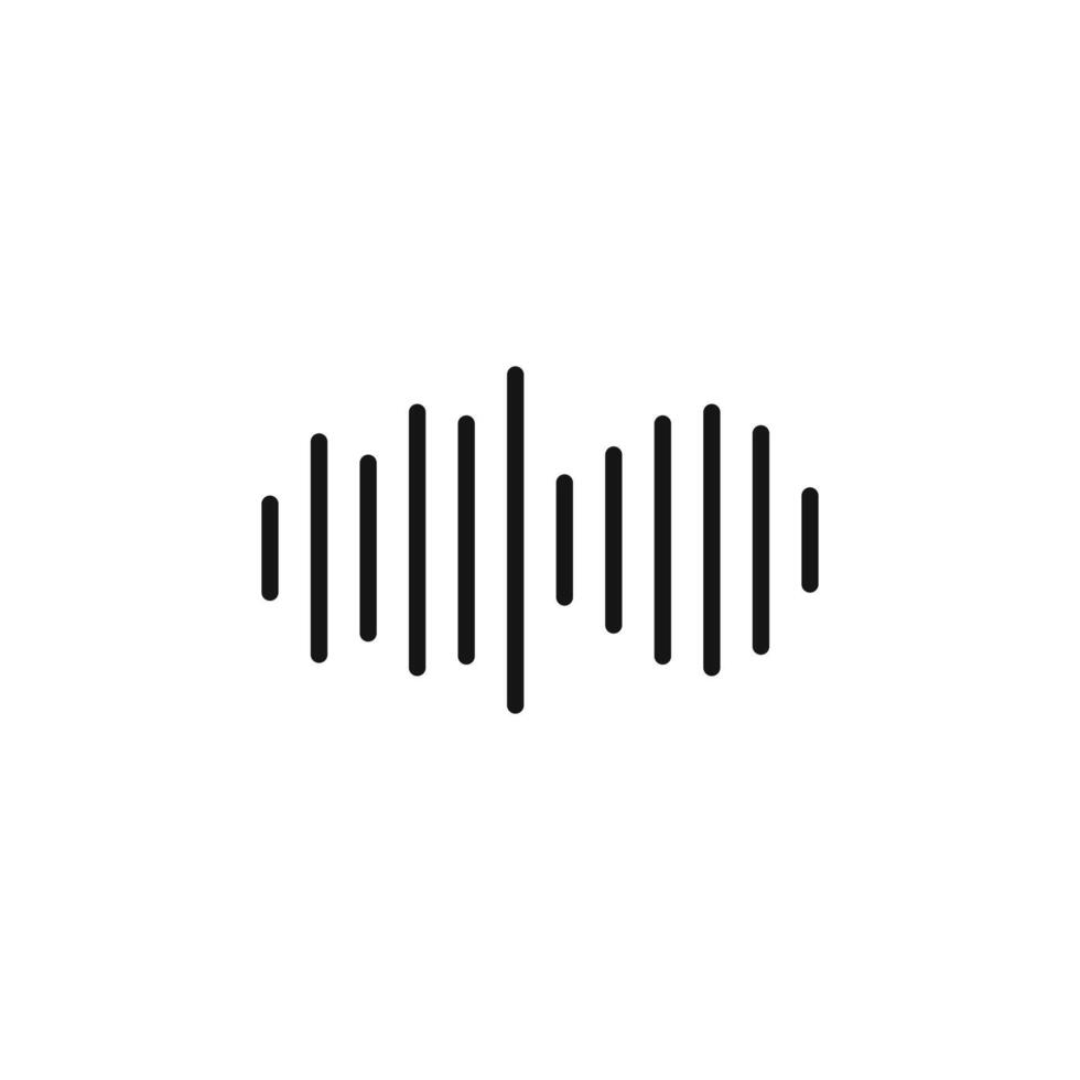 Sound Wave Icon outline collection in black vector