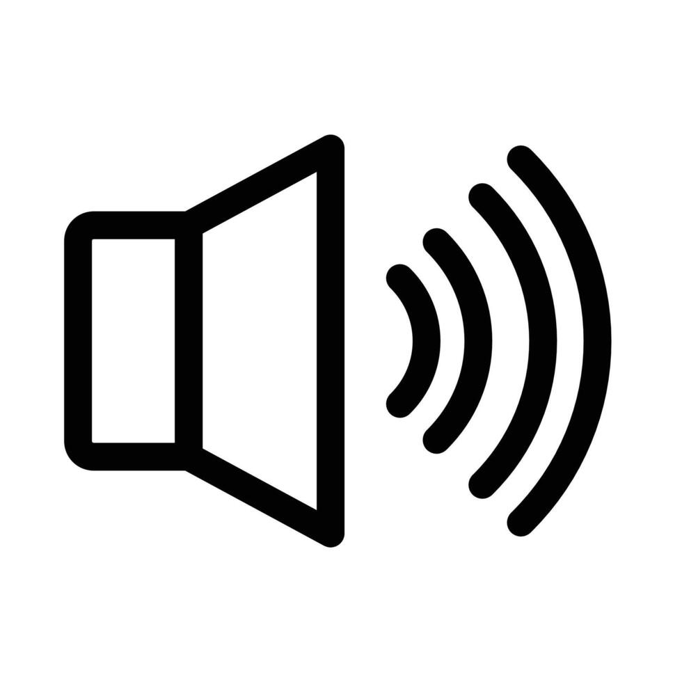 Speaker icon linear logo mark in black and white vector
