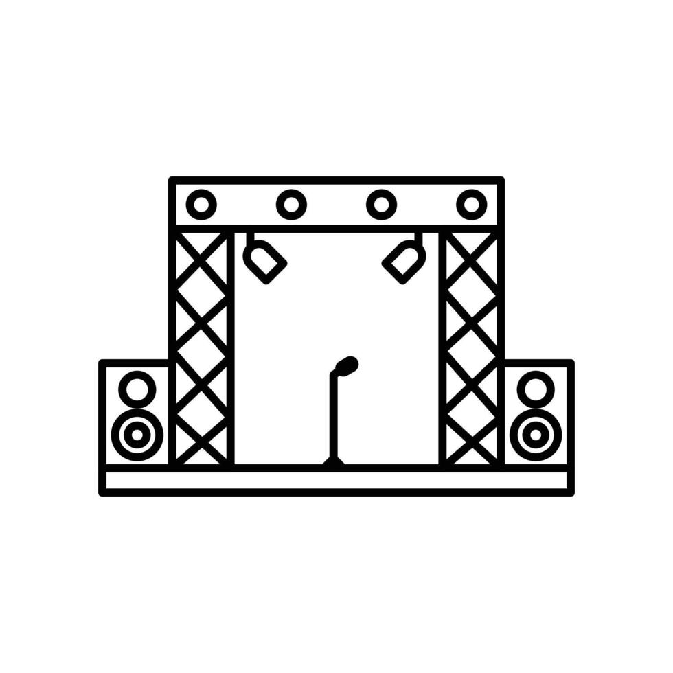 Stage icon linear logo mark in black and white vector