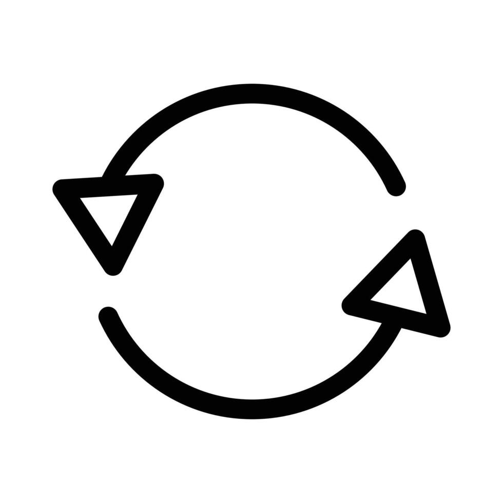 Synchronization icon outline collection in black vector