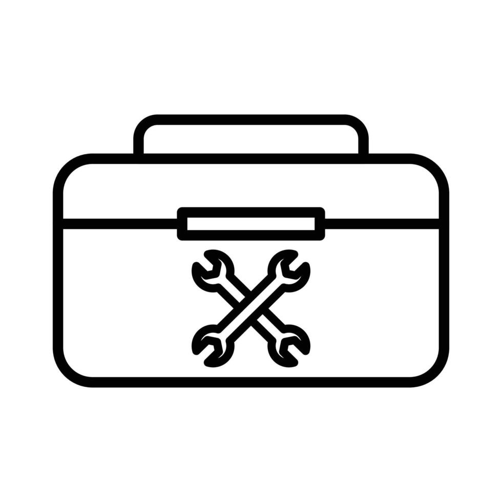 Toolbox icon linear logo mark in black and white vector