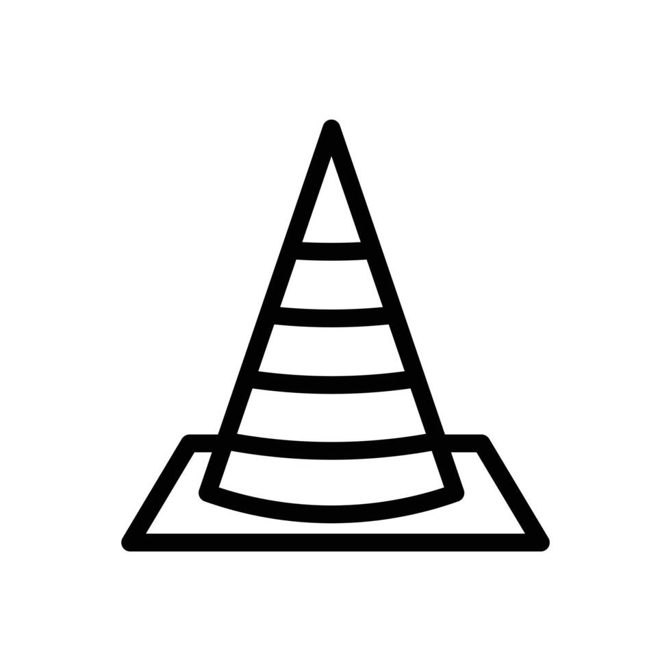 Traffic cone icon linear logo mark in black and white vector