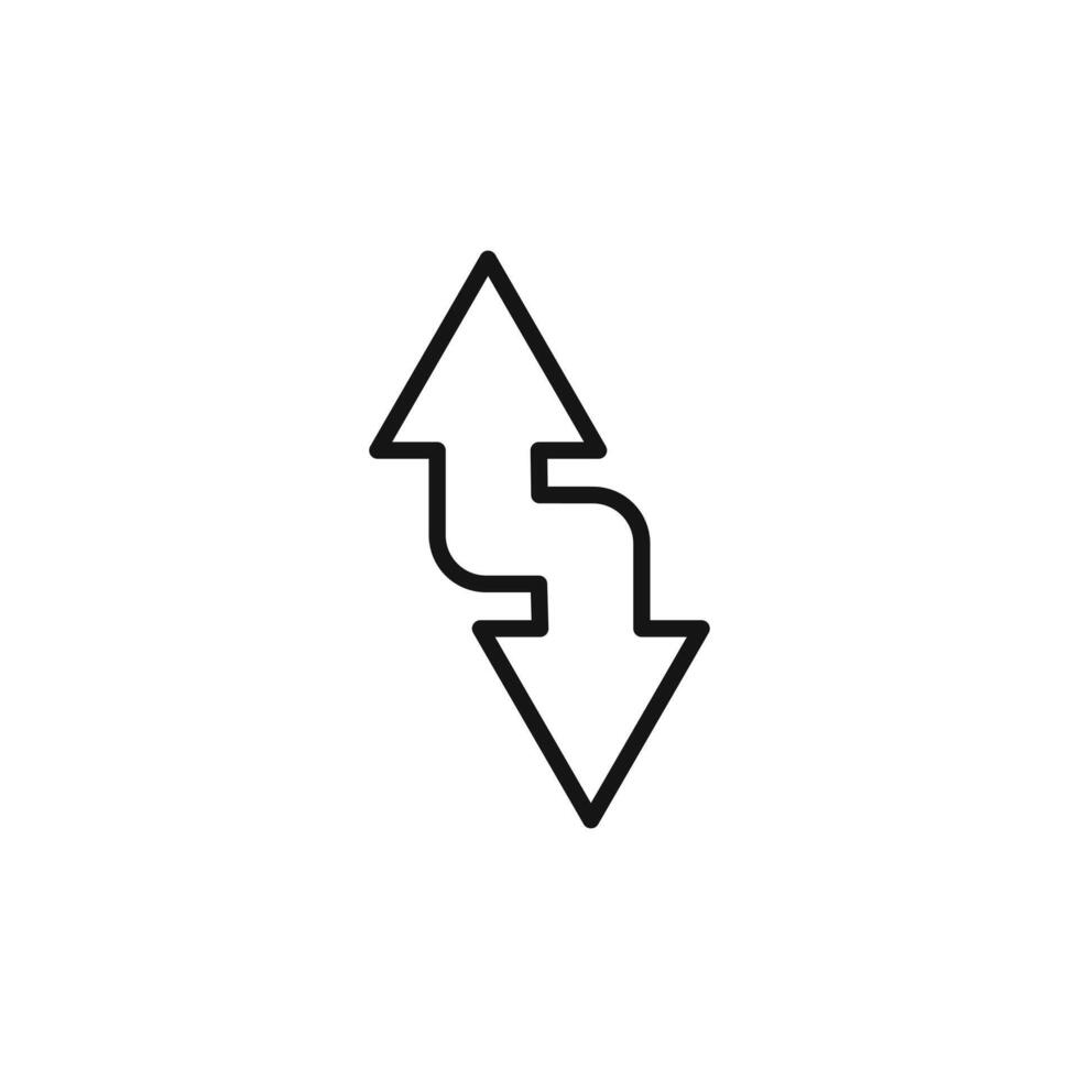 Up and down arrows icon outline collection in black vector