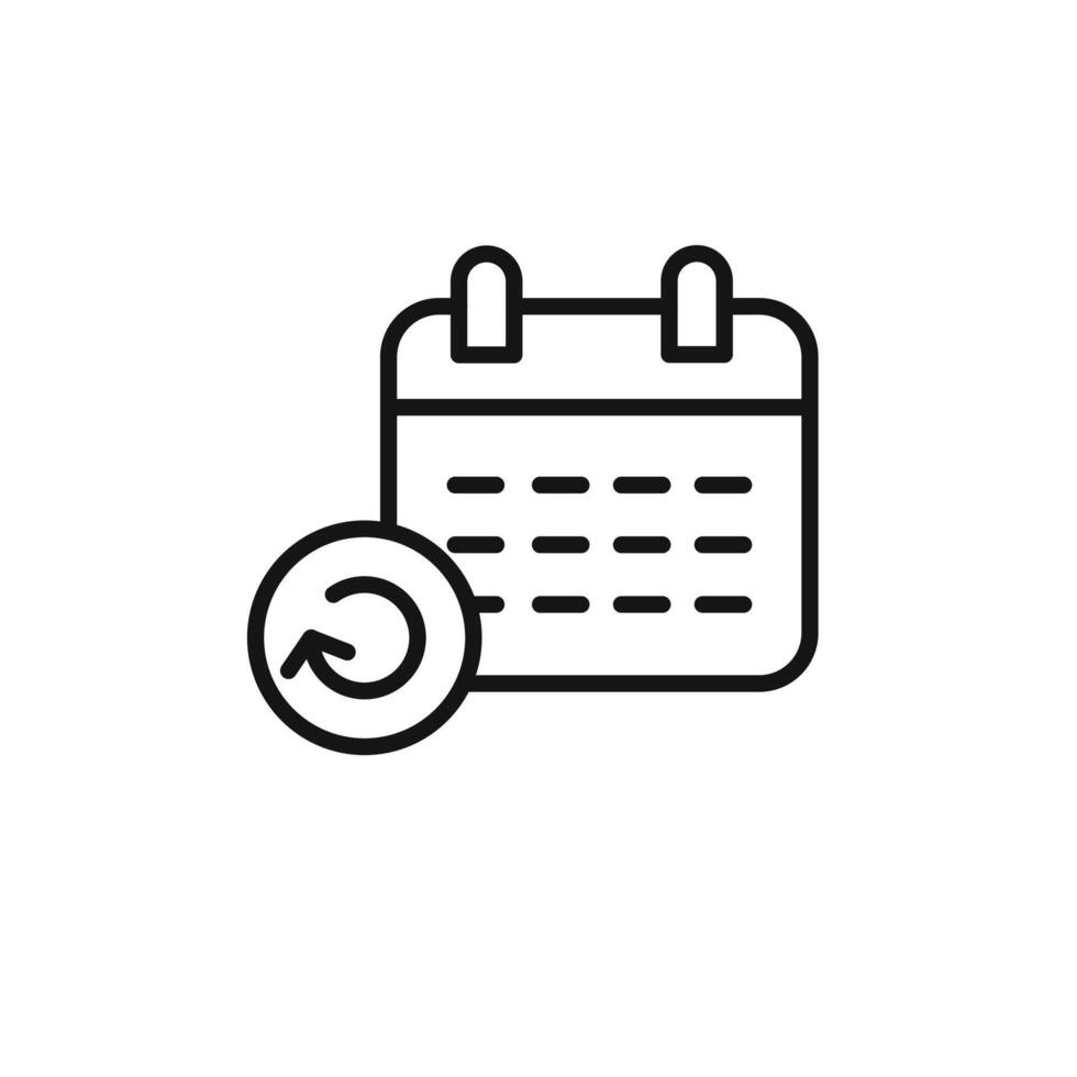 Update Calendar icon outline collection in black vector