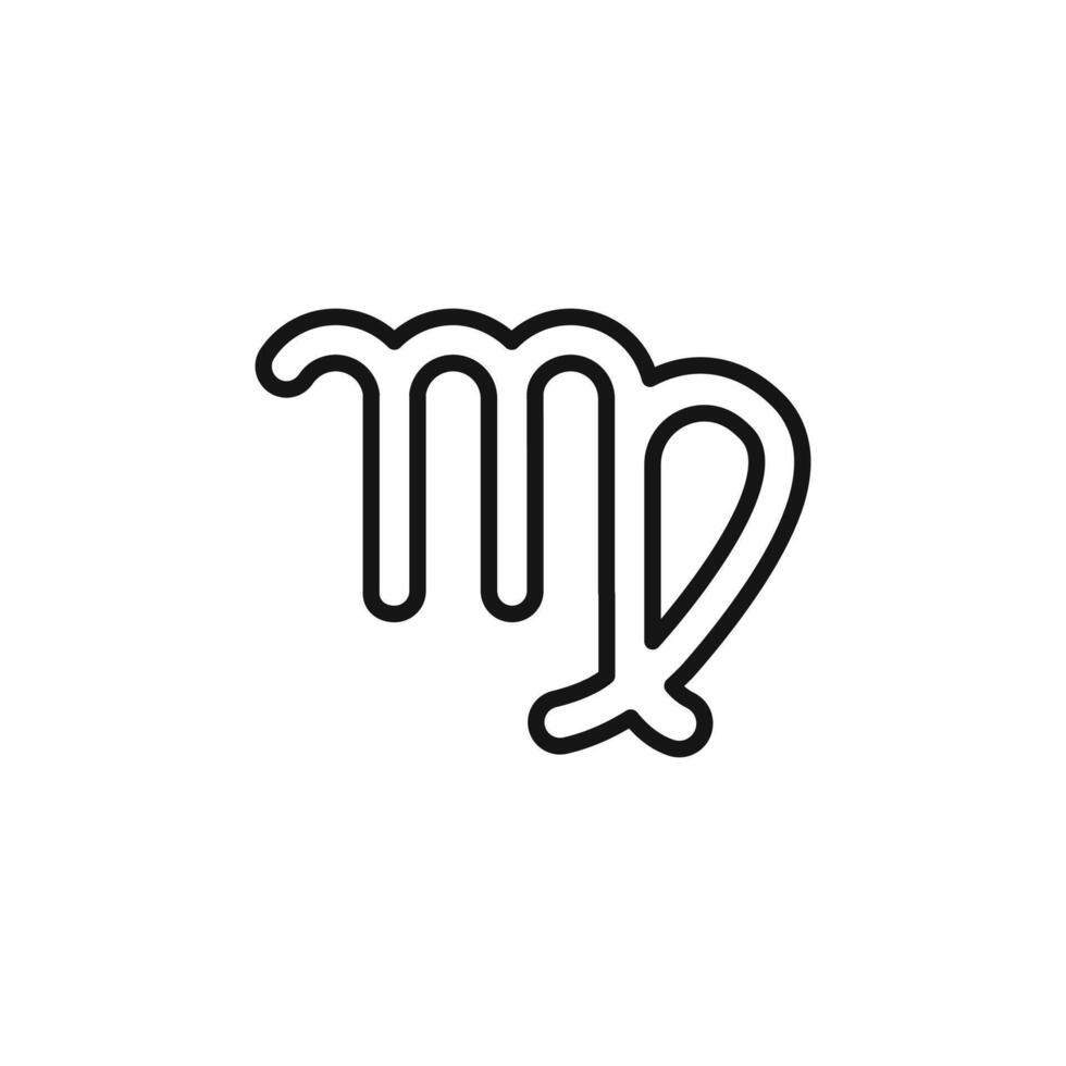 Virgo zodiac sign icon outline collection in black vector