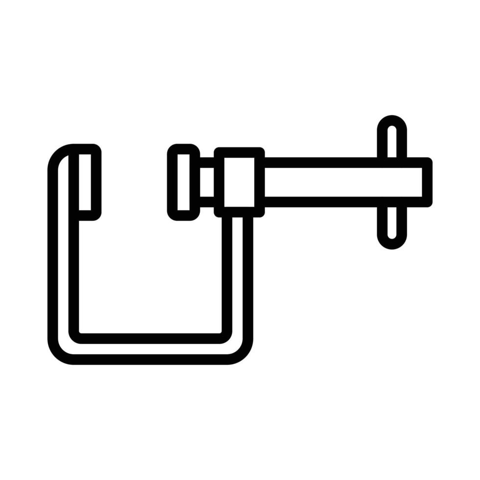 Vice clamp icon linear logo mark in black and white vector