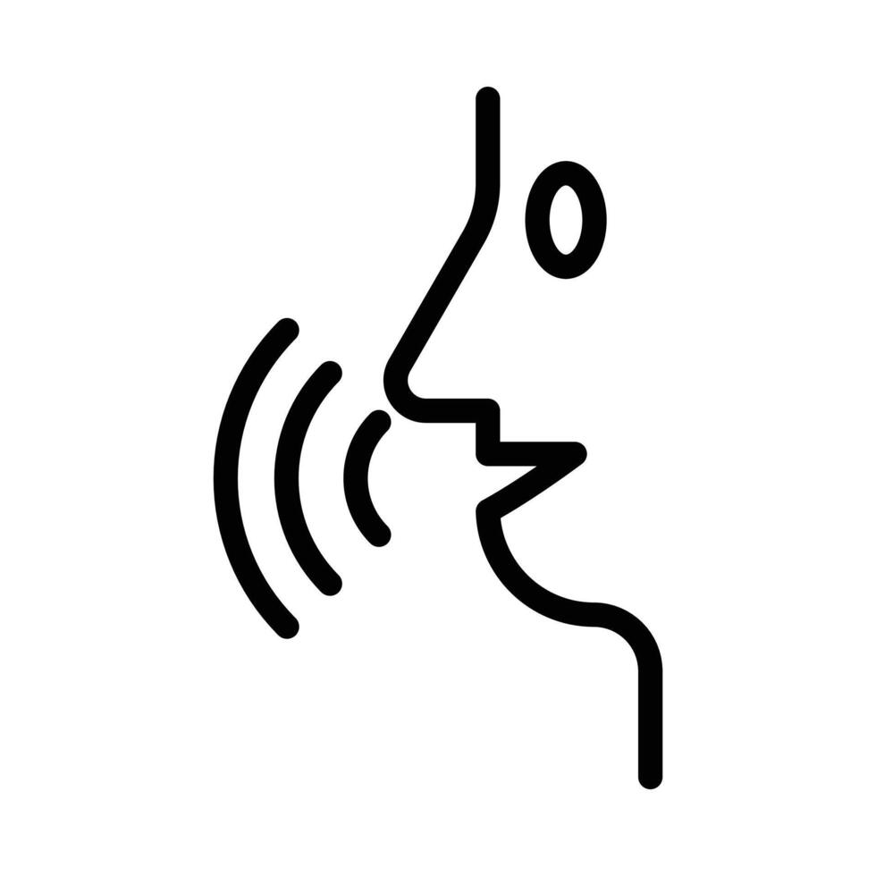 Voice recognition icon linear logo mark in black and white vector