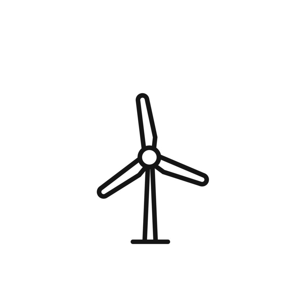 Wind turbine icon outline collection in black vector