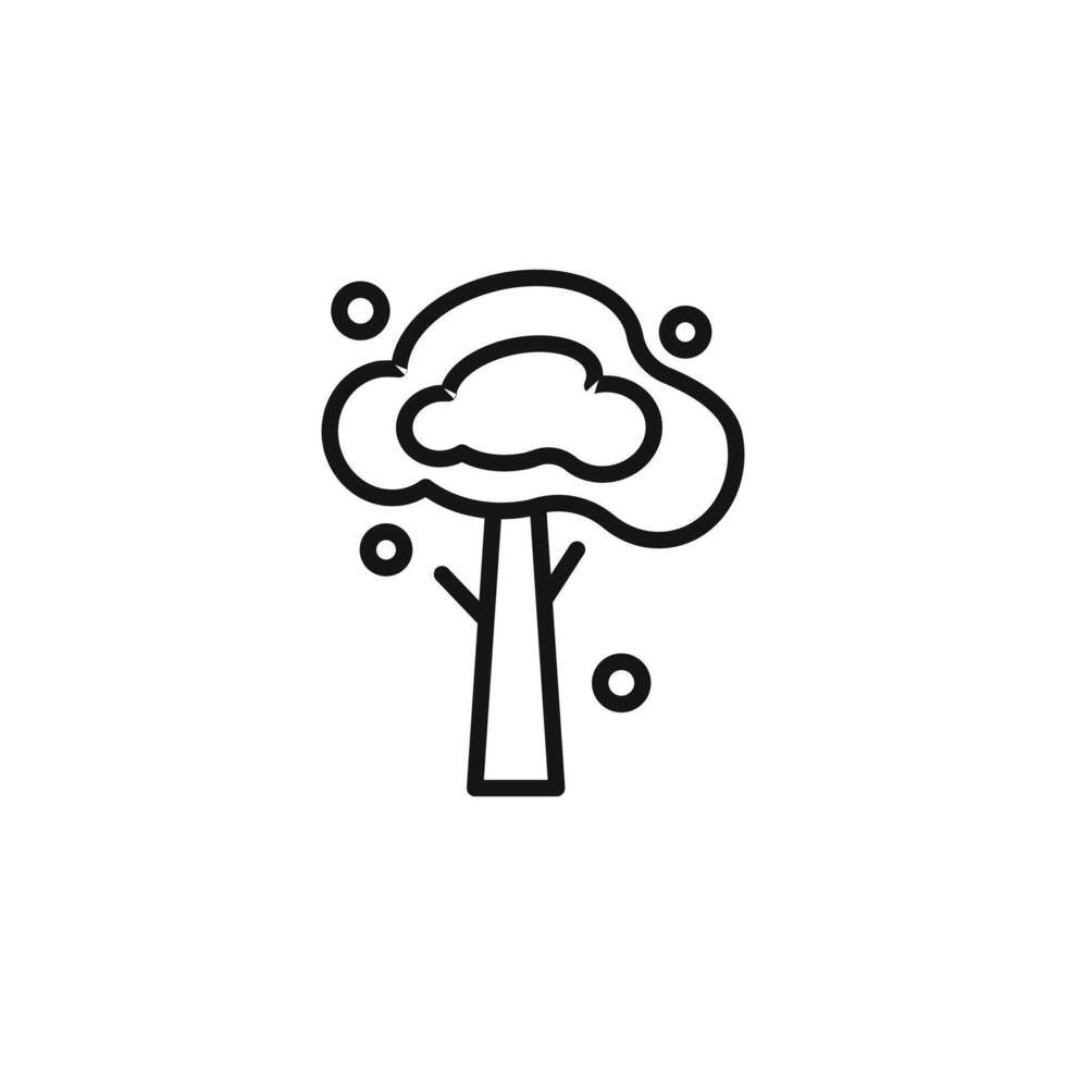 Winter tree icon outline collection in black vector