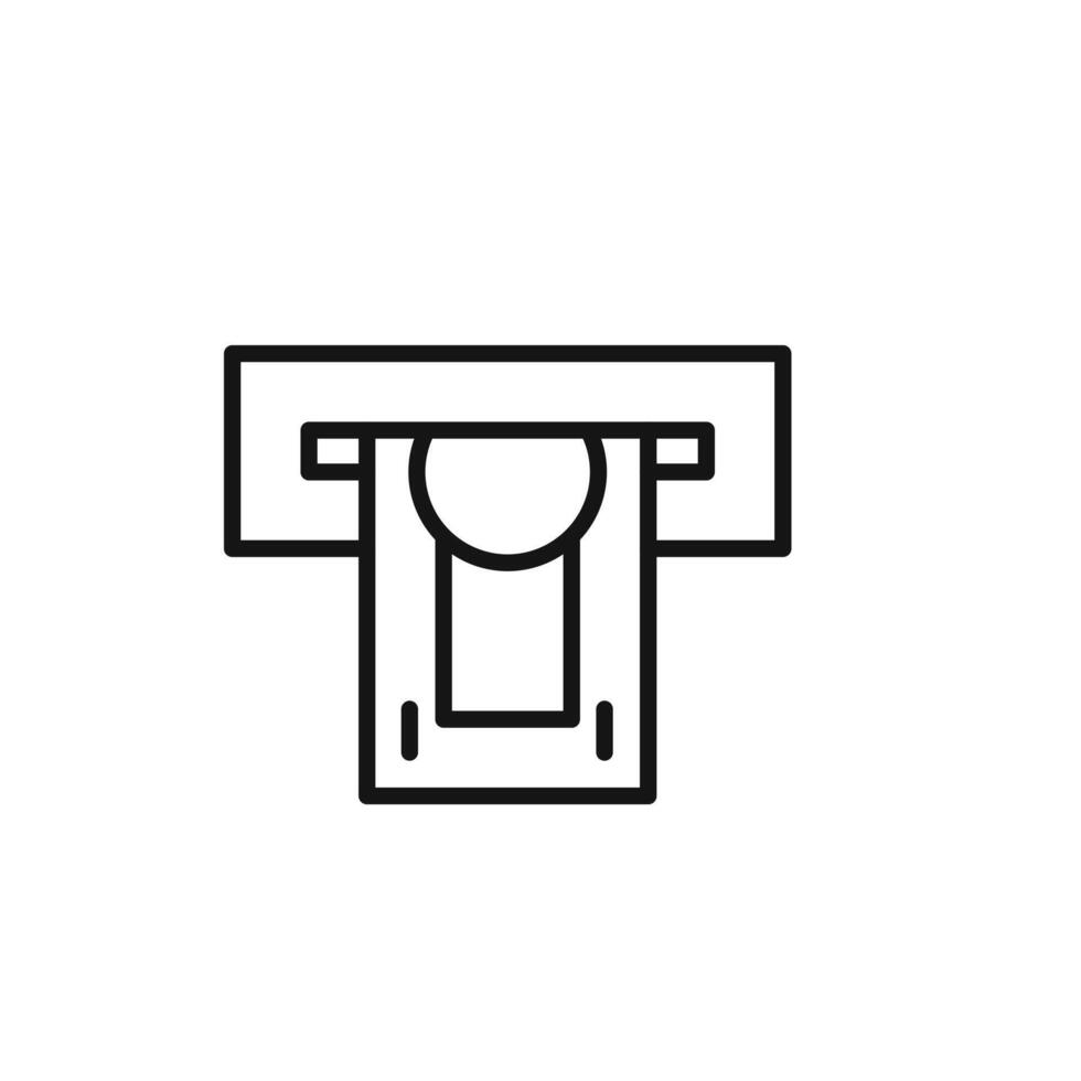 Withdraw Money in ATM icon outline collection in black vector