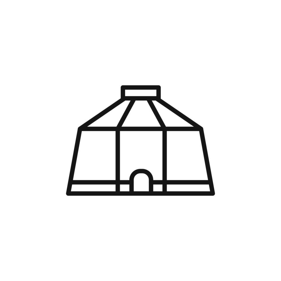 Yurt Icon outline collection in black vector