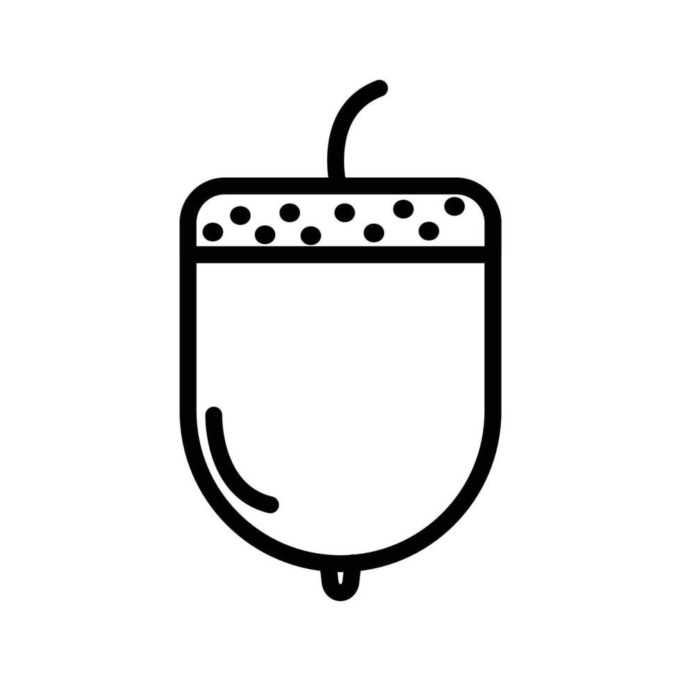 acorn icon linear logo mark in black and white vector