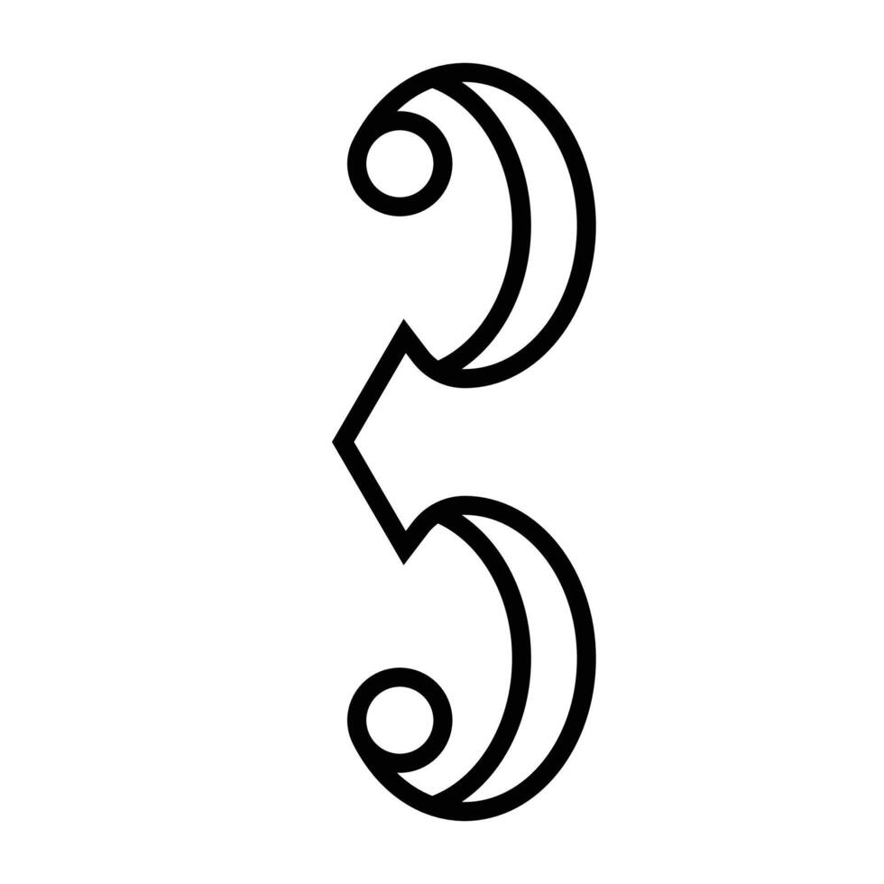 alto clef icon linear logo mark in black and white vector