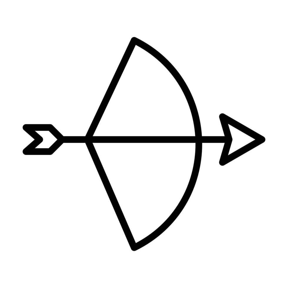 archery icon linear logo mark in black and white vector