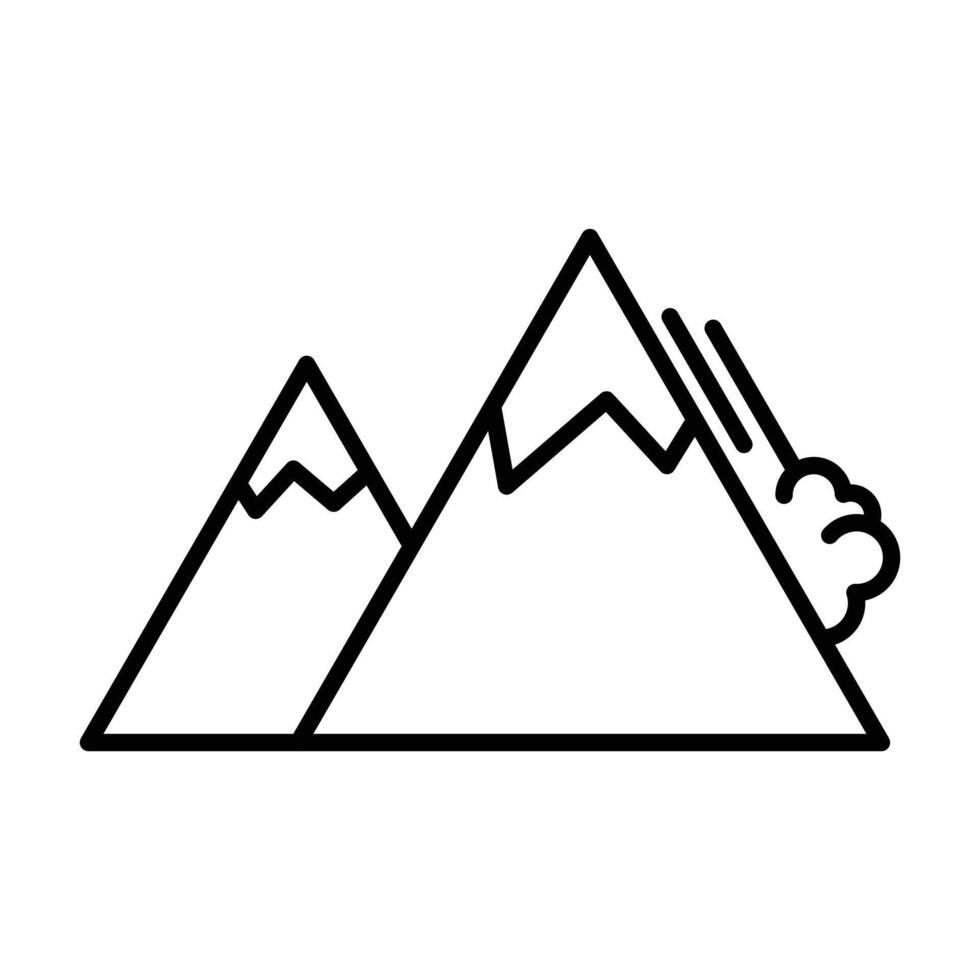 avalanche icon linear logo mark in black and white vector