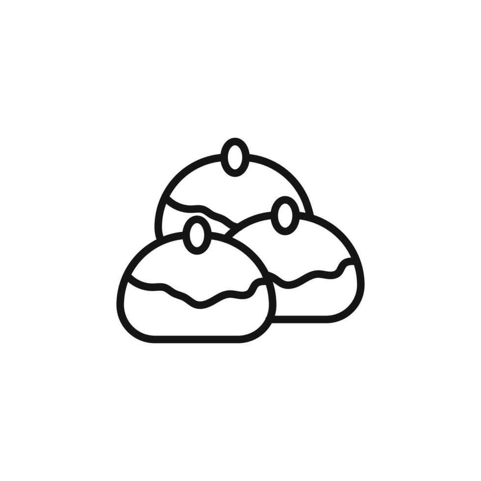 belgian buns icon outline collection in black vector