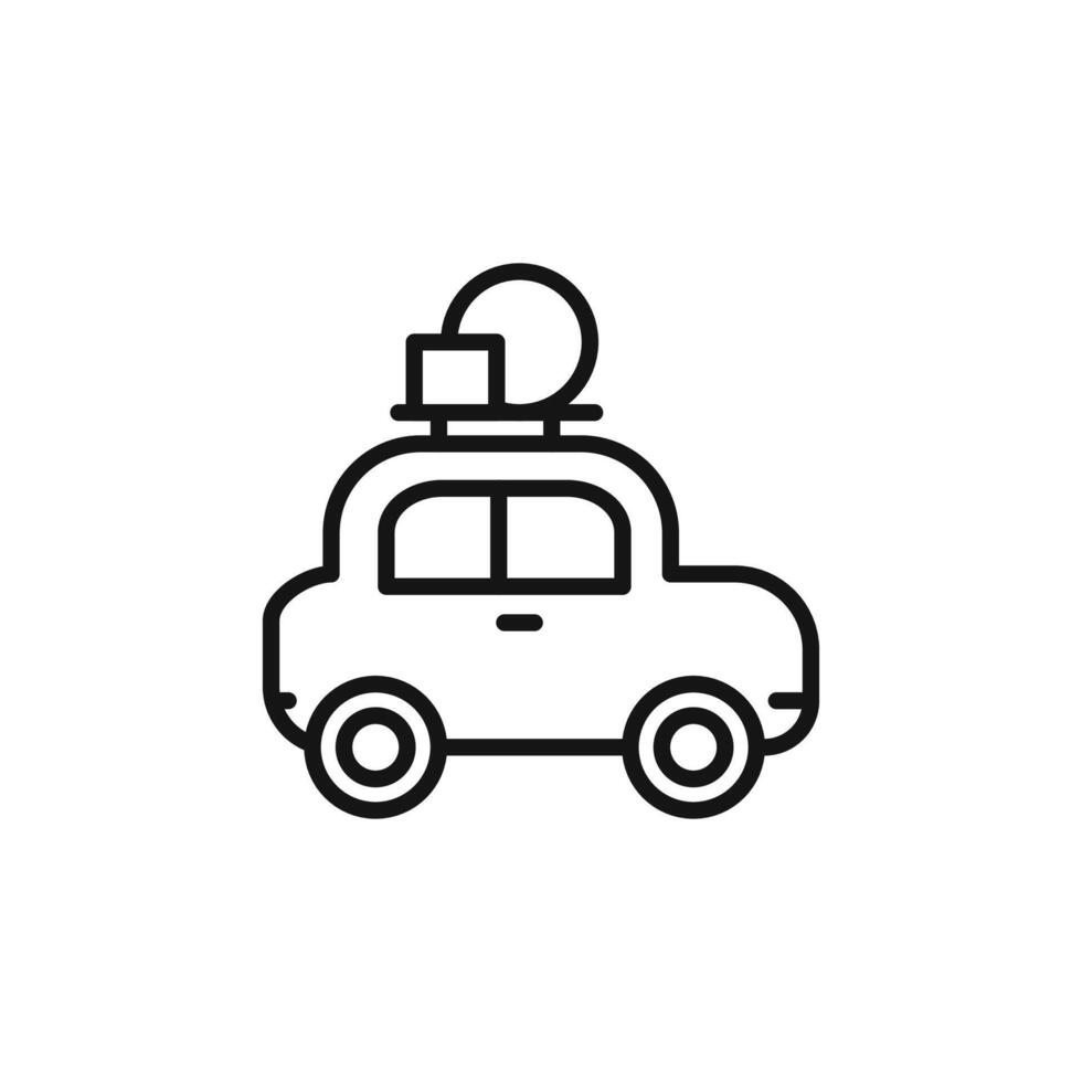 camping car icon outline collection in black vector