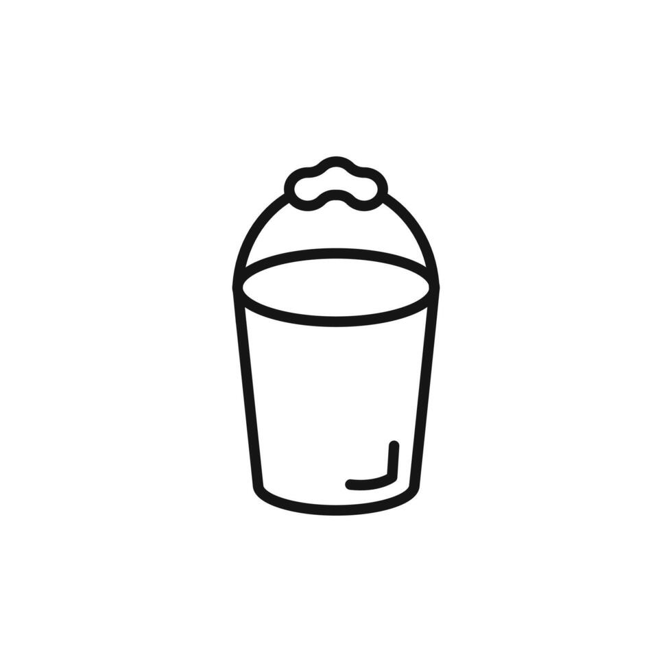 bucket icon outline collection in black vector
