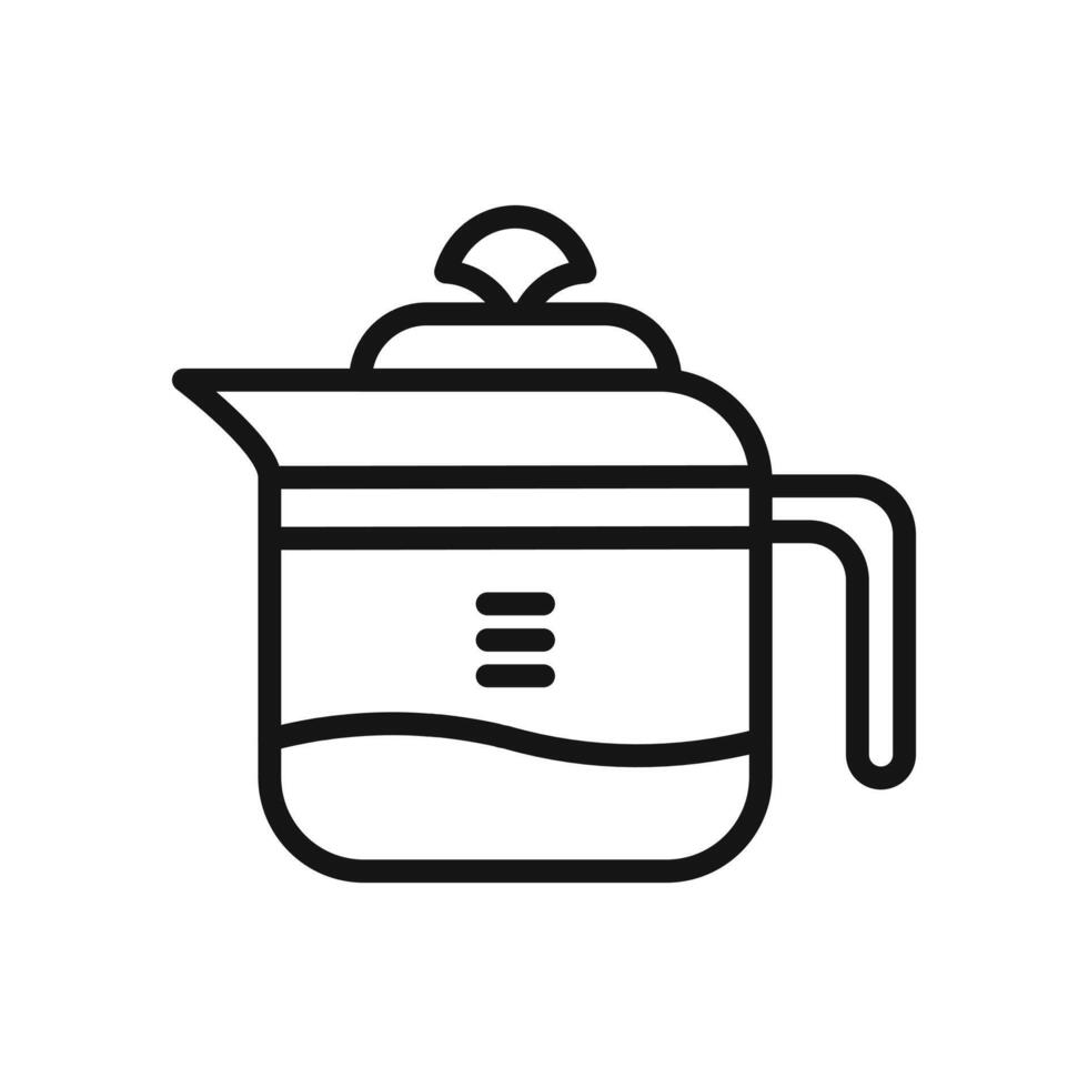 coffee pot icon outline collection in black vector