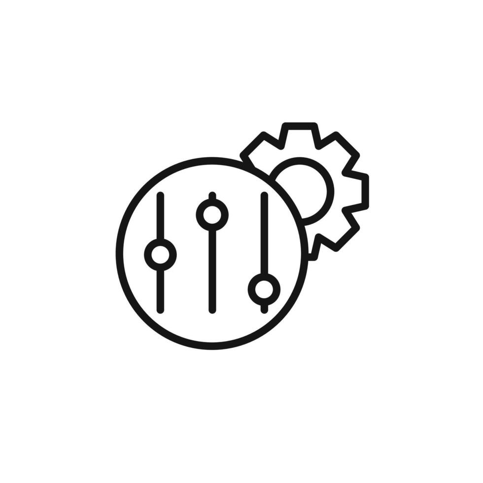 control panel icon outline collection in black vector