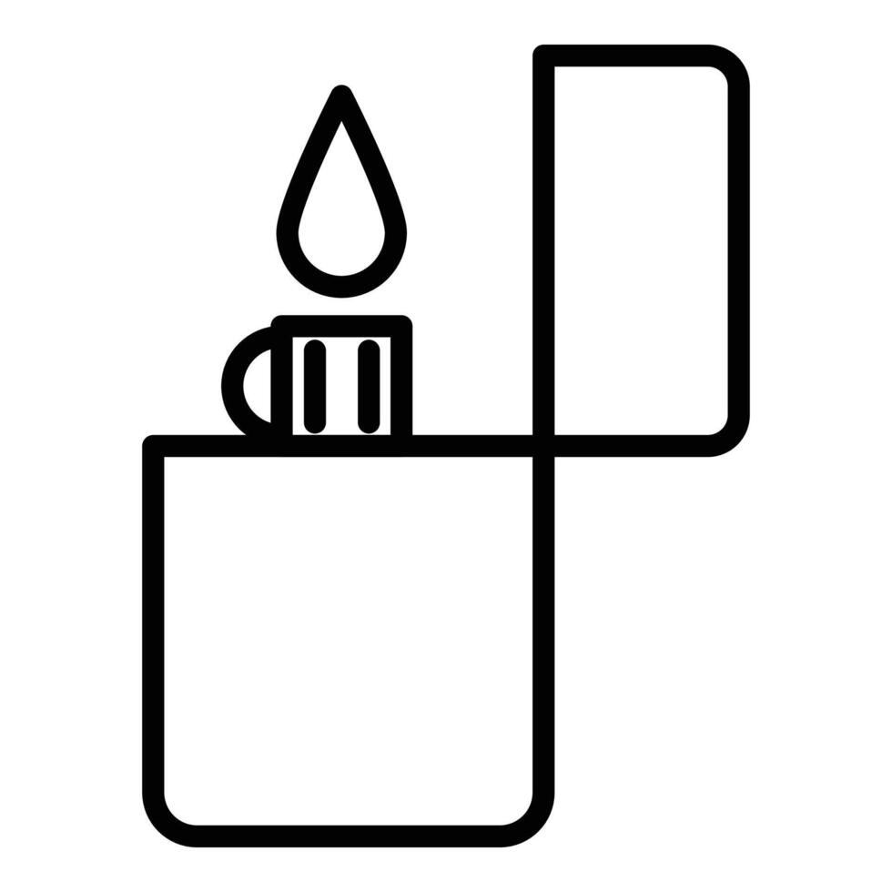 fire lighter icon linear logo mark in black and white vector