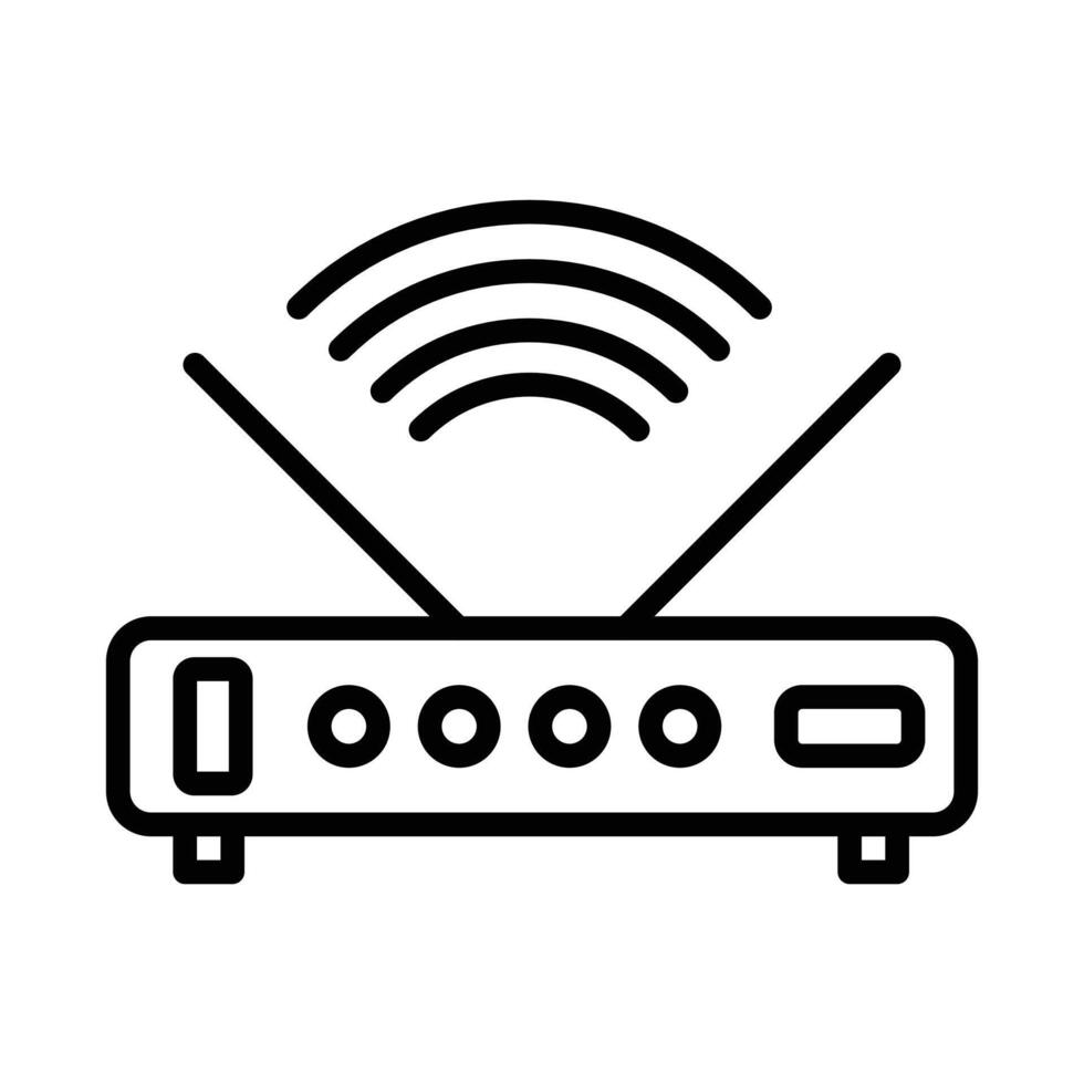internet router icon linear logo mark in black and white vector