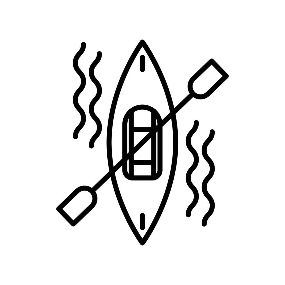 kayak icon linear logo mark in black and white vector