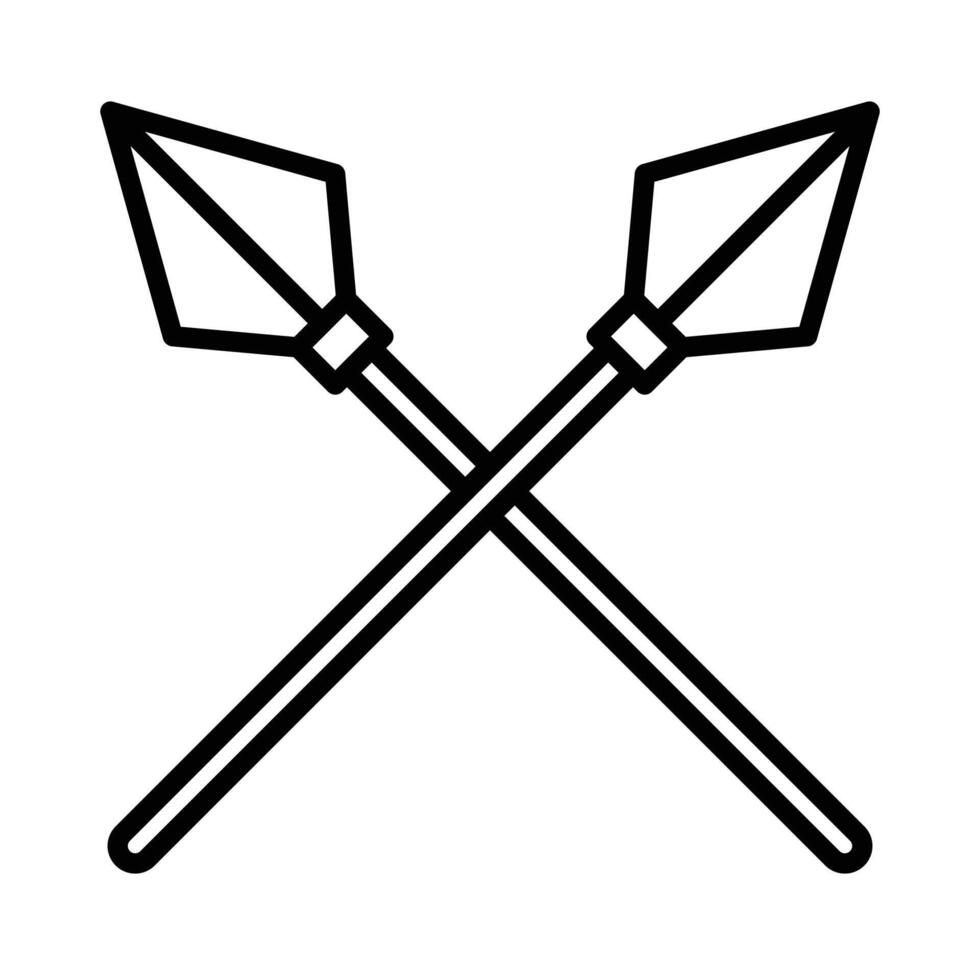 lance icon linear logo mark in black and white vector