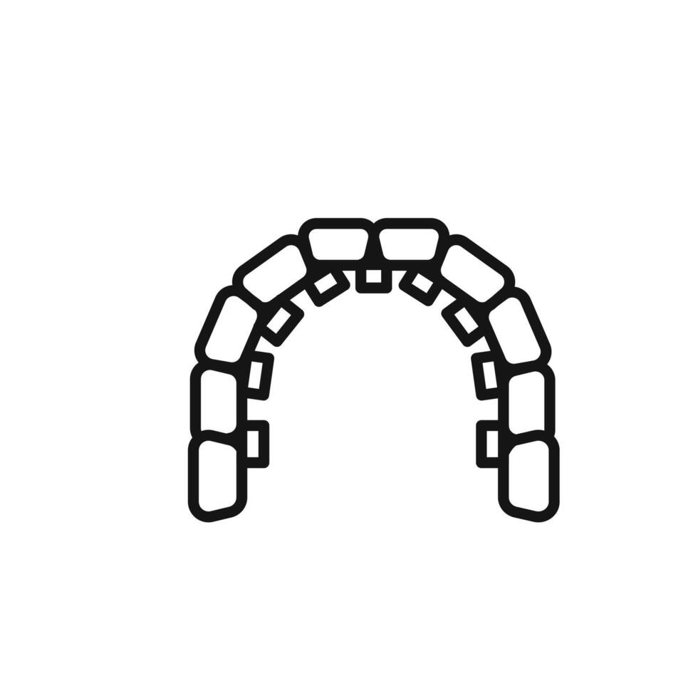 lingual braces icon outline collection in black vector