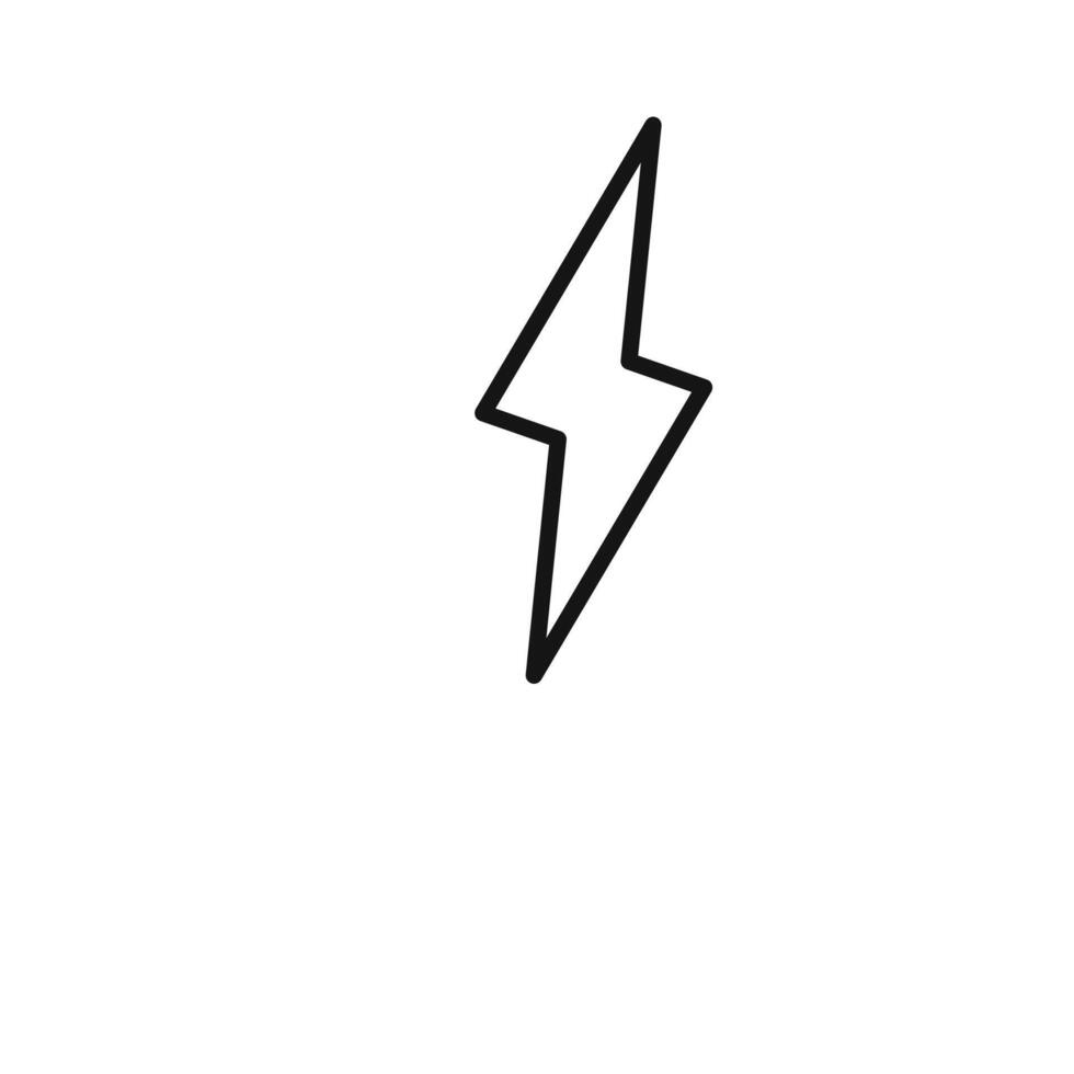 lightning bolt icon outline collection in black vector