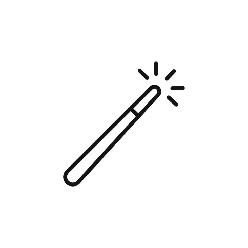magic wand icon outline collection in black vector