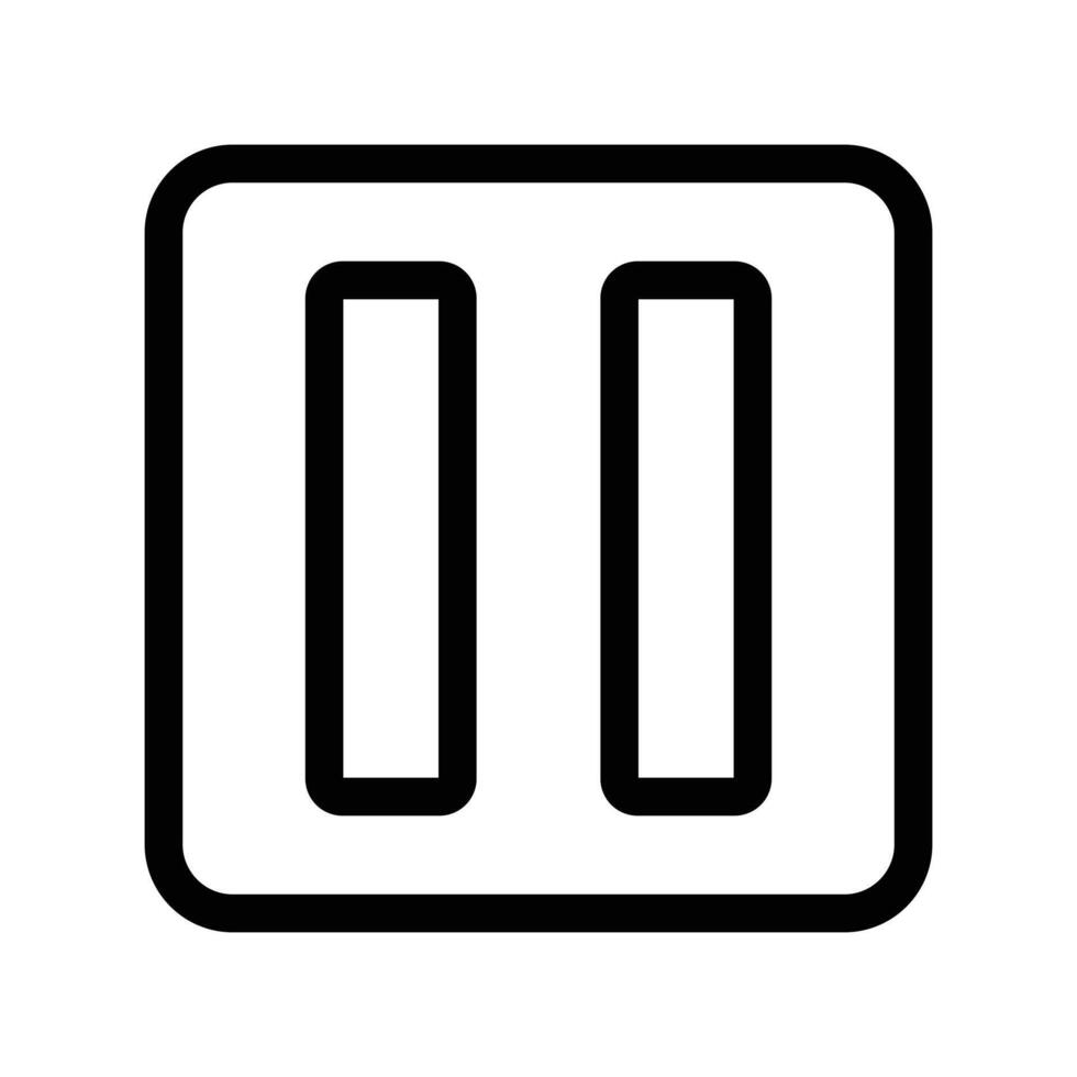pause icon linear logo mark in black and white vector
