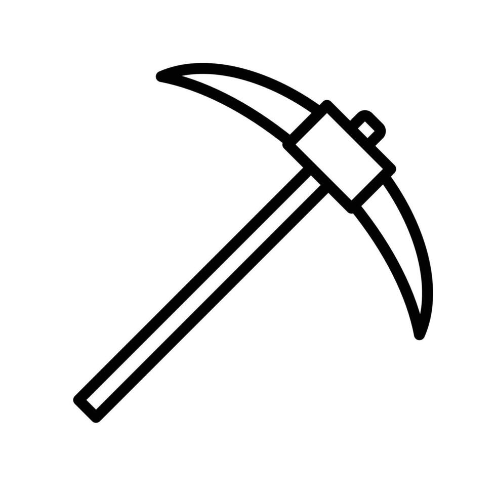 pickaxe icon linear logo mark in black and white vector