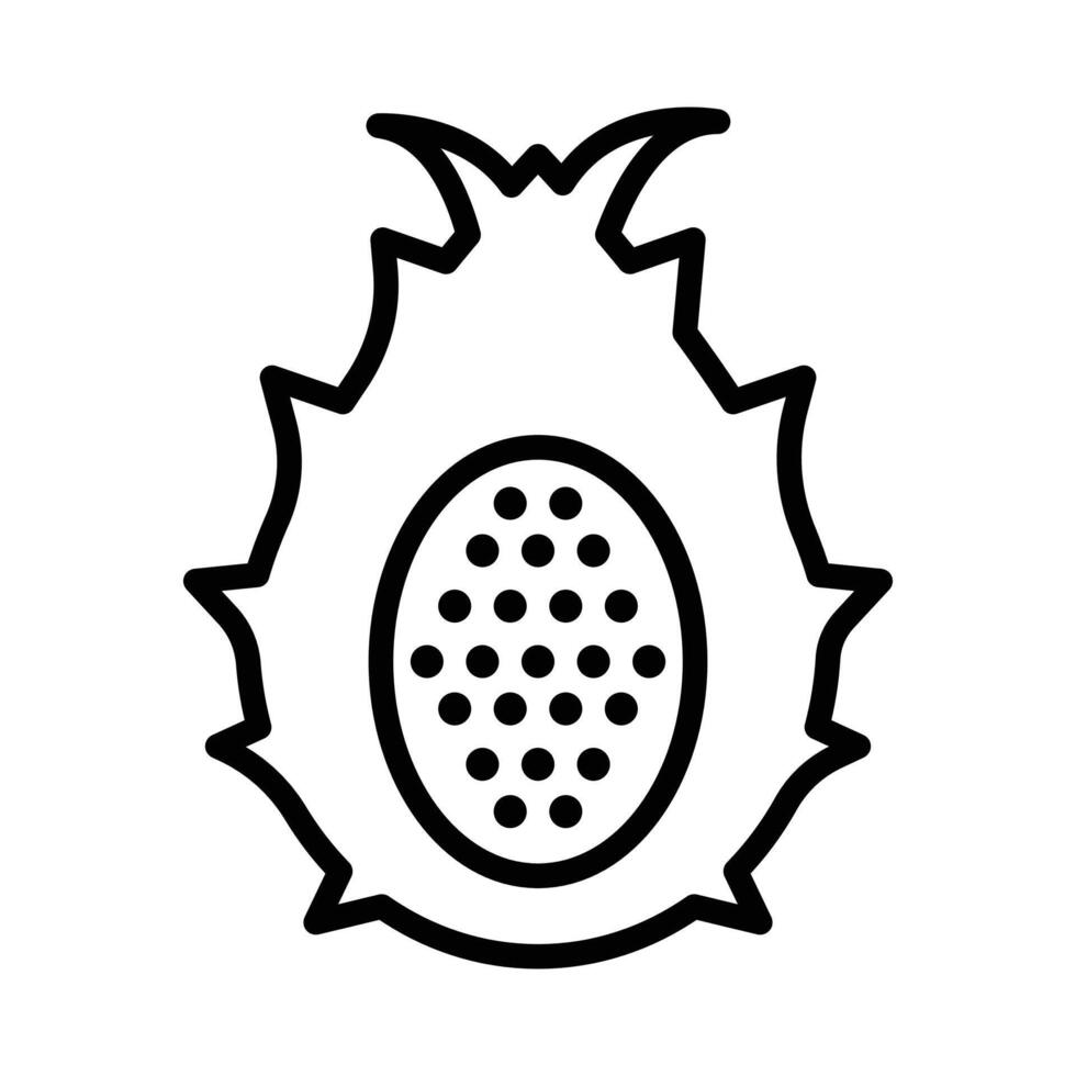 pitaya icon linear logo mark in black and white vector