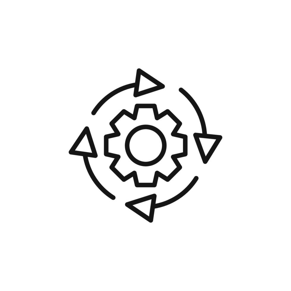 processing icon outline collection in black vector