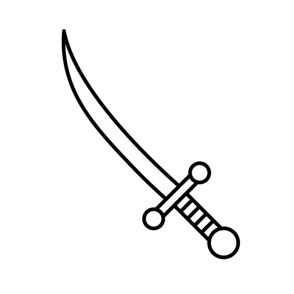 sabre icon linear logo mark in black and white vector