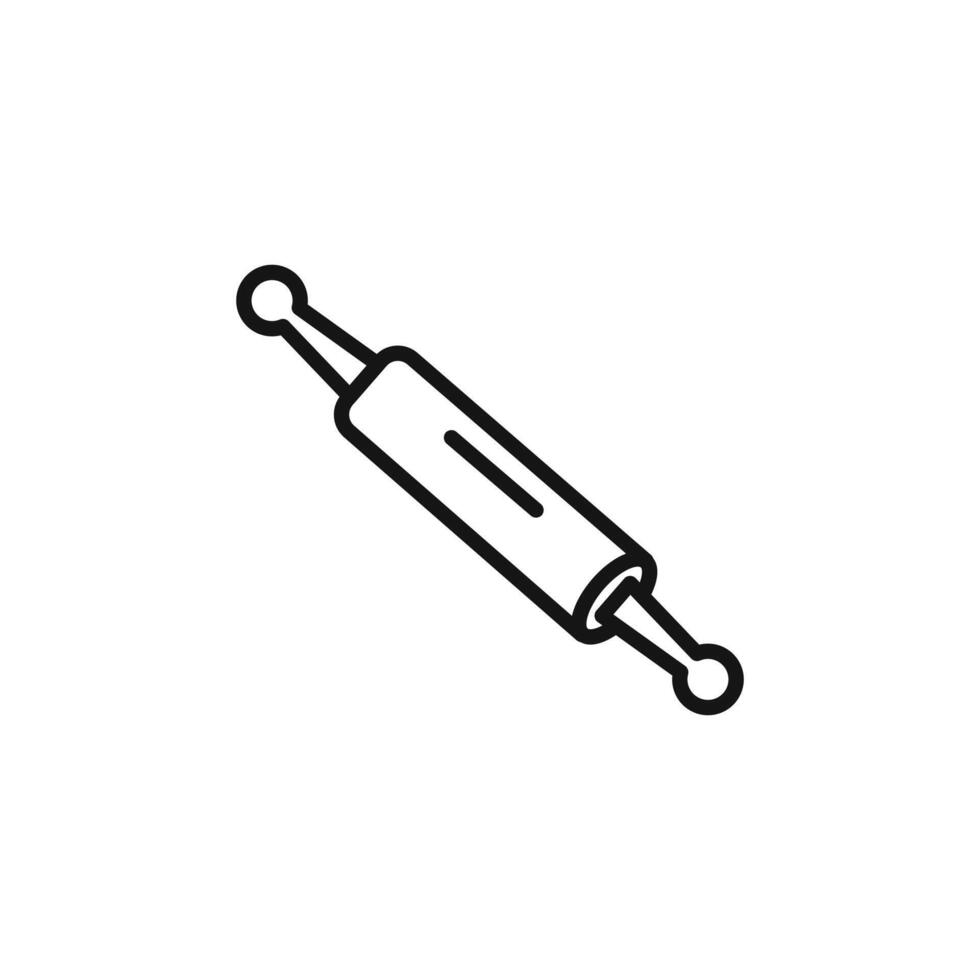 rolling pin icon outline collection in black vector