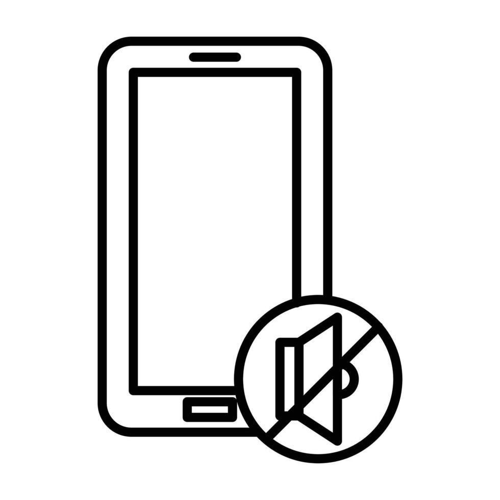 silent phone icon vector