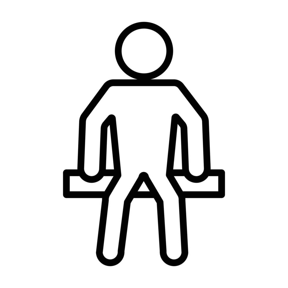 sitting icon linear logo mark in black and white vector