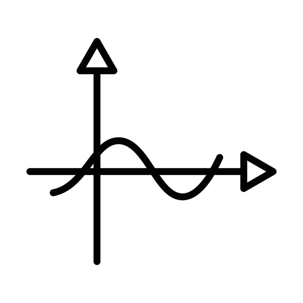sinusoid icon linear logo mark in black and white vector