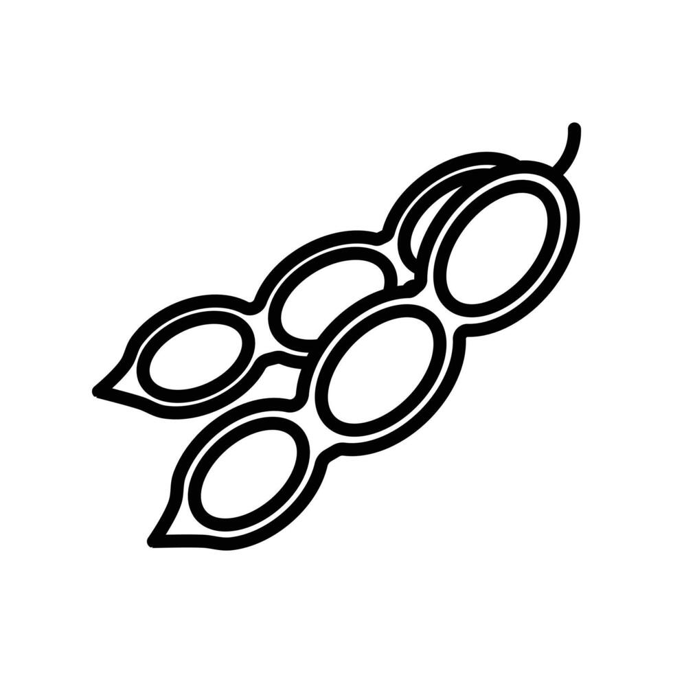 soybeans icon linear logo mark in black and white vector